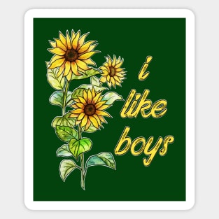 I Like Boys (Flowers) Magnet